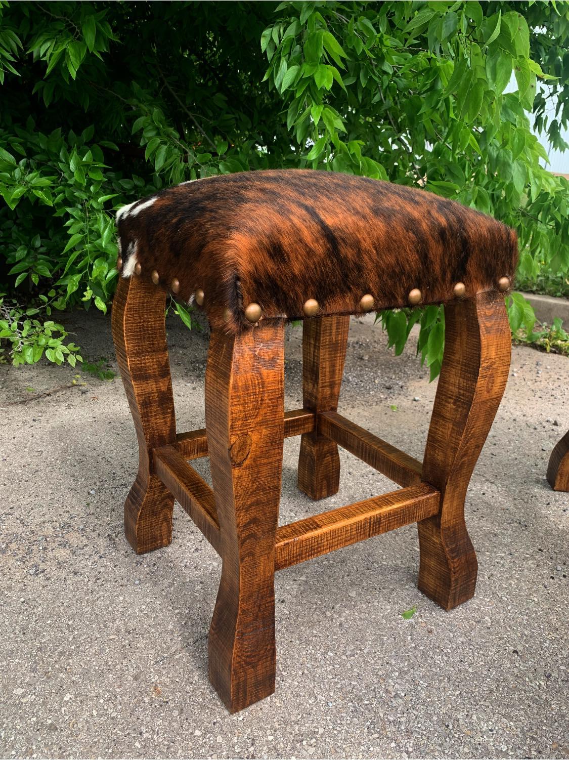 Brindle Cowhide Bar & Counter Stool - American made bar furniture from Your Western Decor