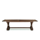 Wooden table with a dark brown finish on a white background