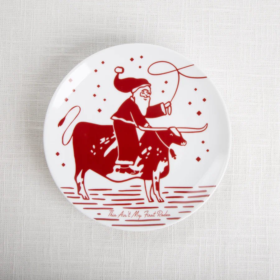 Santa's Longhorn Sleigh Ride Snack Plate - Your Western Decor