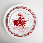 Red and White Santa's Longhorn Sleigh Plate Set - Your Western Decor