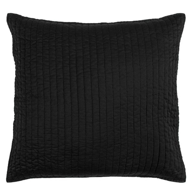 Black satin channel quilted 27x27" euro sham - Your Western Decor