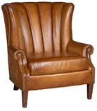 Sauvage bark, hand-burnished leather chair with channel back design 