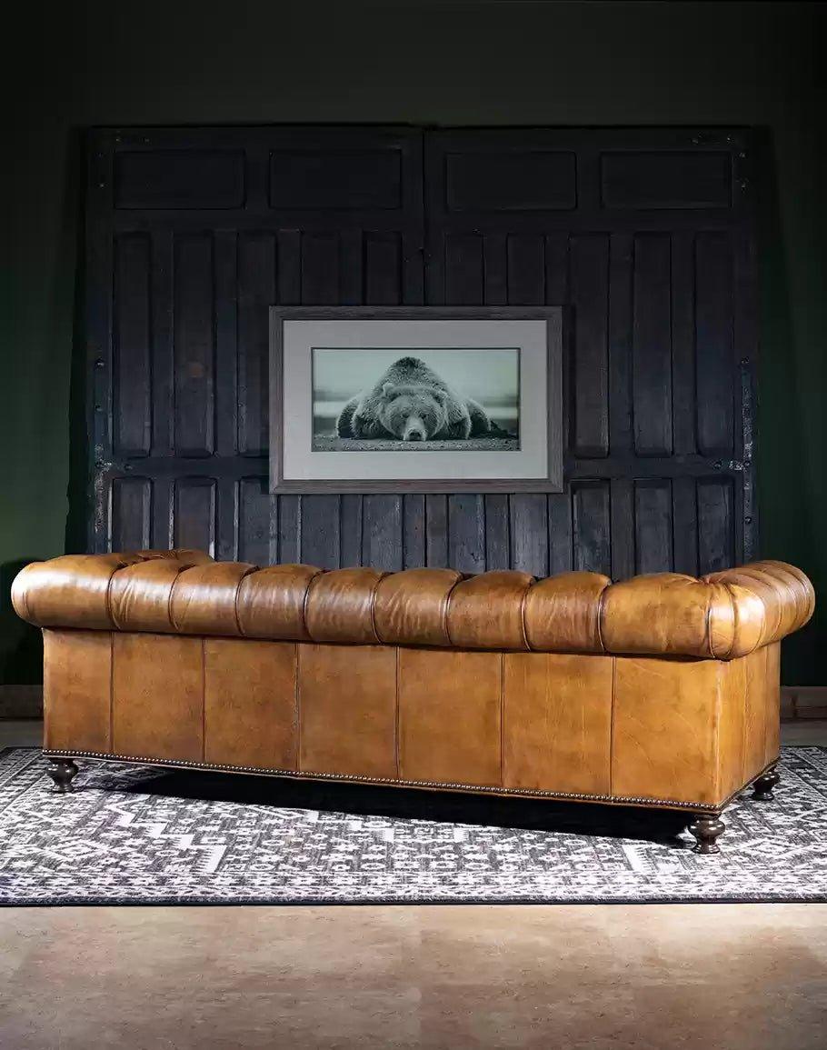 American made Burnished Leather Chesterfield Sofa - Your Western Decor