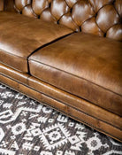 American made Burnished Leather Chesterfield Sofa - Your Western Decor