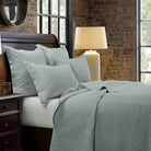 Linen Cotton Diamond Quilt Set in Seaglass color from HiEnd Accents