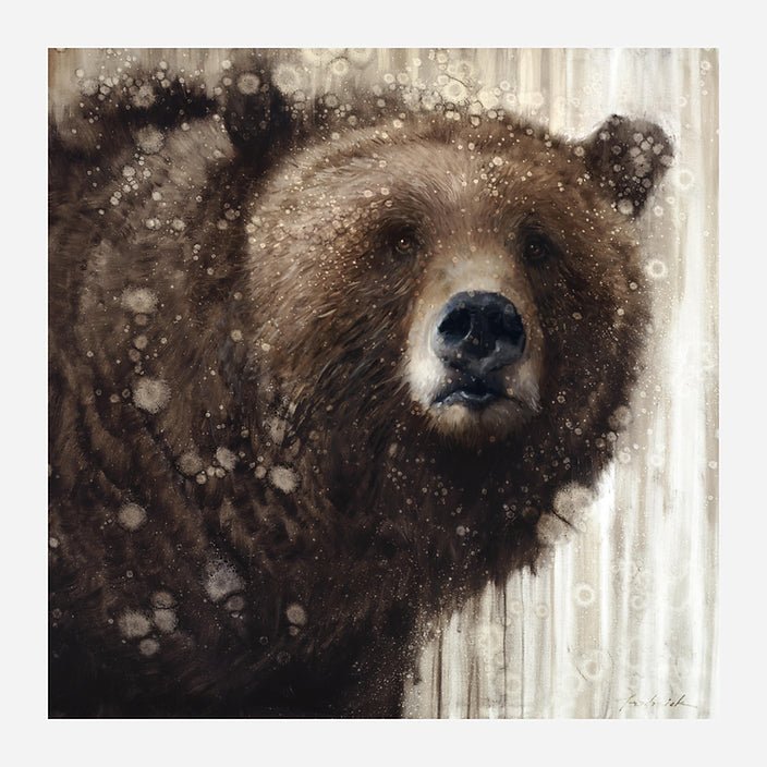 Serene Brown Bear Canvas Art by David Frederick Riley at Your Western Decor