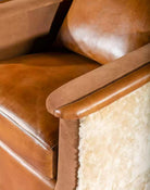 American made Shearling & Leather Swivel Chair - Your Western Decor