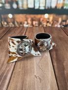 Best of the West Cowhide Western Napkin Rings with western conchos - Your Western Decor