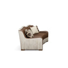 Side view of ivory croc leather sofa