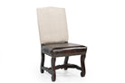Sienna Dining Chair with linen back and leather seat with nail head trim