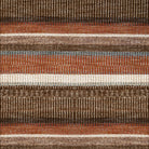 Textured fabric with horizontal stripes in brown, beige, and gray.