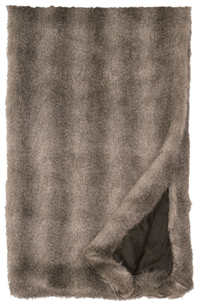 Silver fox faux fur blanket crafted in the USA - Your Western Decor