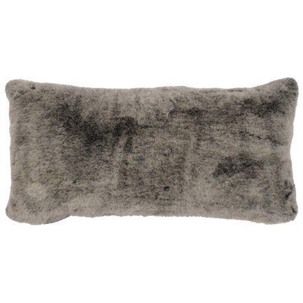 Luxury Silver Grey Faux Fur Oblong Pillow Your Western Decor