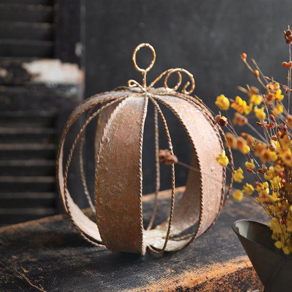 Rustic Metal Pumpkin Centerpiece - Your Western Decor