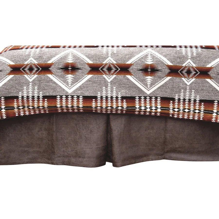 Brown leather bed skirt online