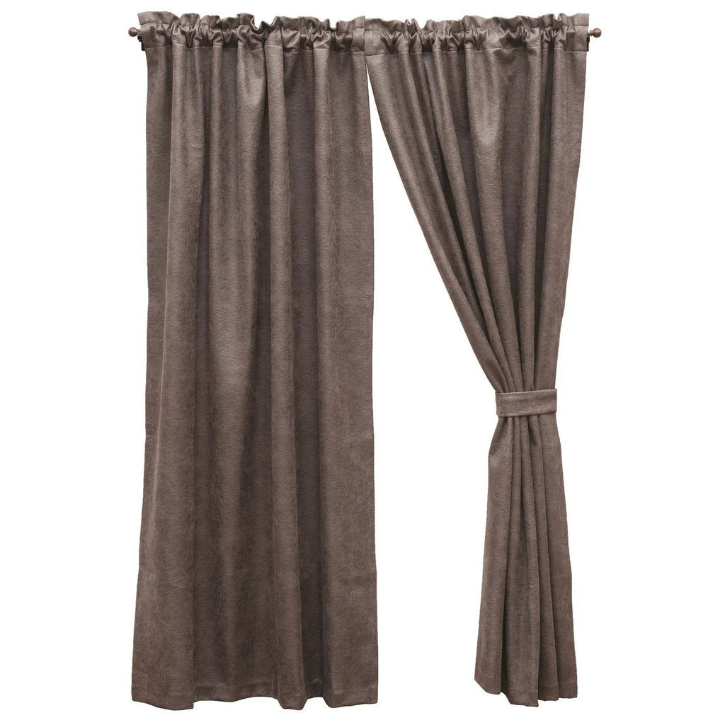 Smoke grey faux leather curtains made in the USA - Your Western Decor