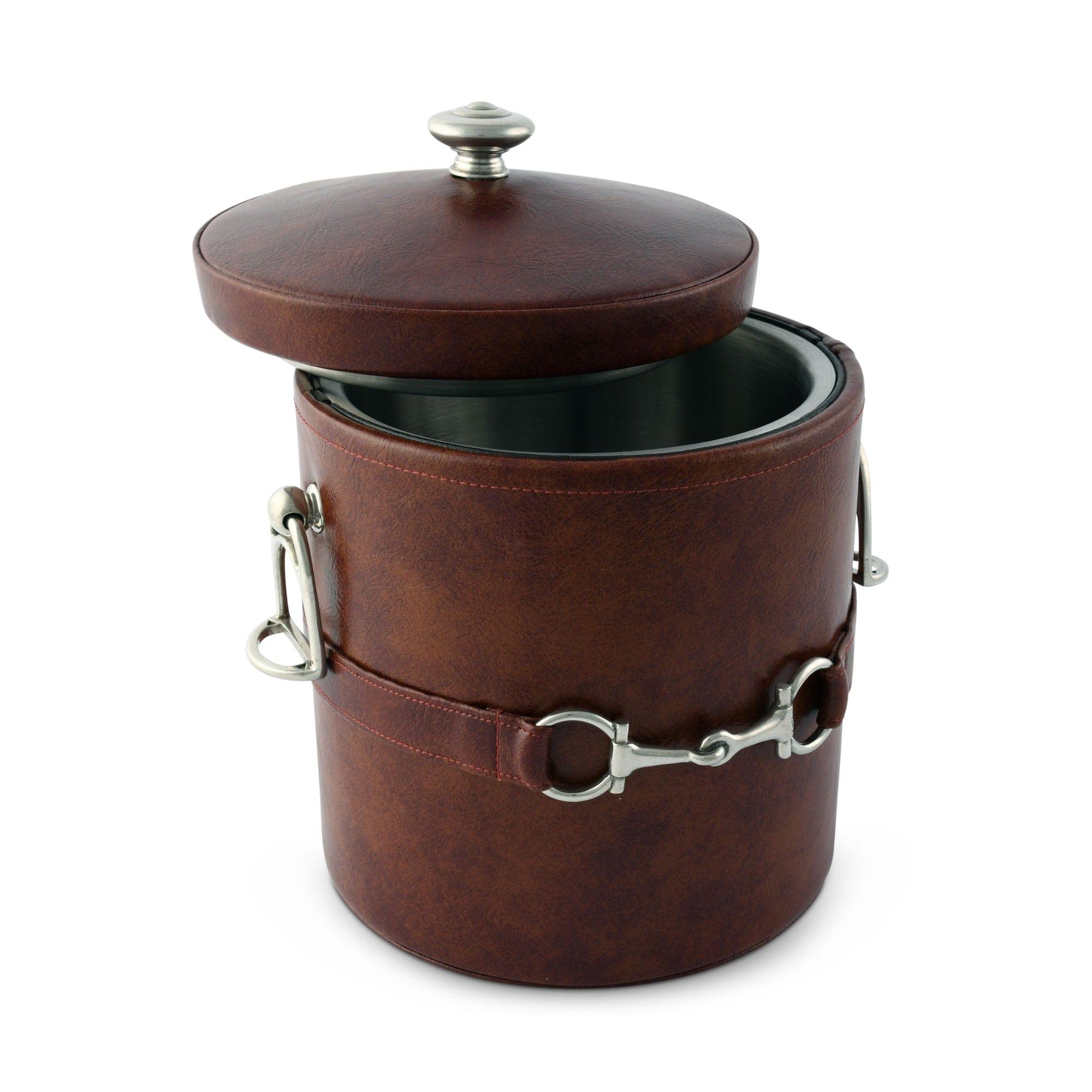 Snaffle Bit Vegan Leather Ice Bucket wine chiller - Your Western Decor