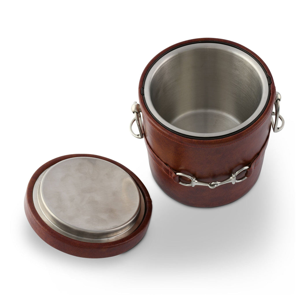 Snaffle Bit Vegan Leather Ice Bucket champagne chiller - Your Western Decor