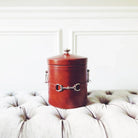 Vegan leather ice bucket with snaffle bit design - Your Western Decor