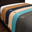 Display of solid color bedspreads 