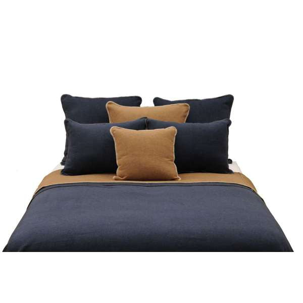 Solid midnight blue and tan bedding - Your Western Decor