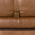 Sonoma Tufted Brown Leather Office Chair buckle detail - Your Western Decor