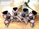 Aztec Leather Napkin Rings - Handmade in Oregon by Your Western Decor