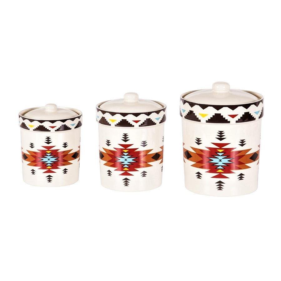 Southwestern Soul 3-pc Ceramic Canister Set - Your Western Decor