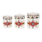 Southwestern Soul 3-pc Aztec painted ceramic canister set - Your Western Decor