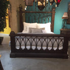 Spanish style wood and iron bed - Your Western Decor