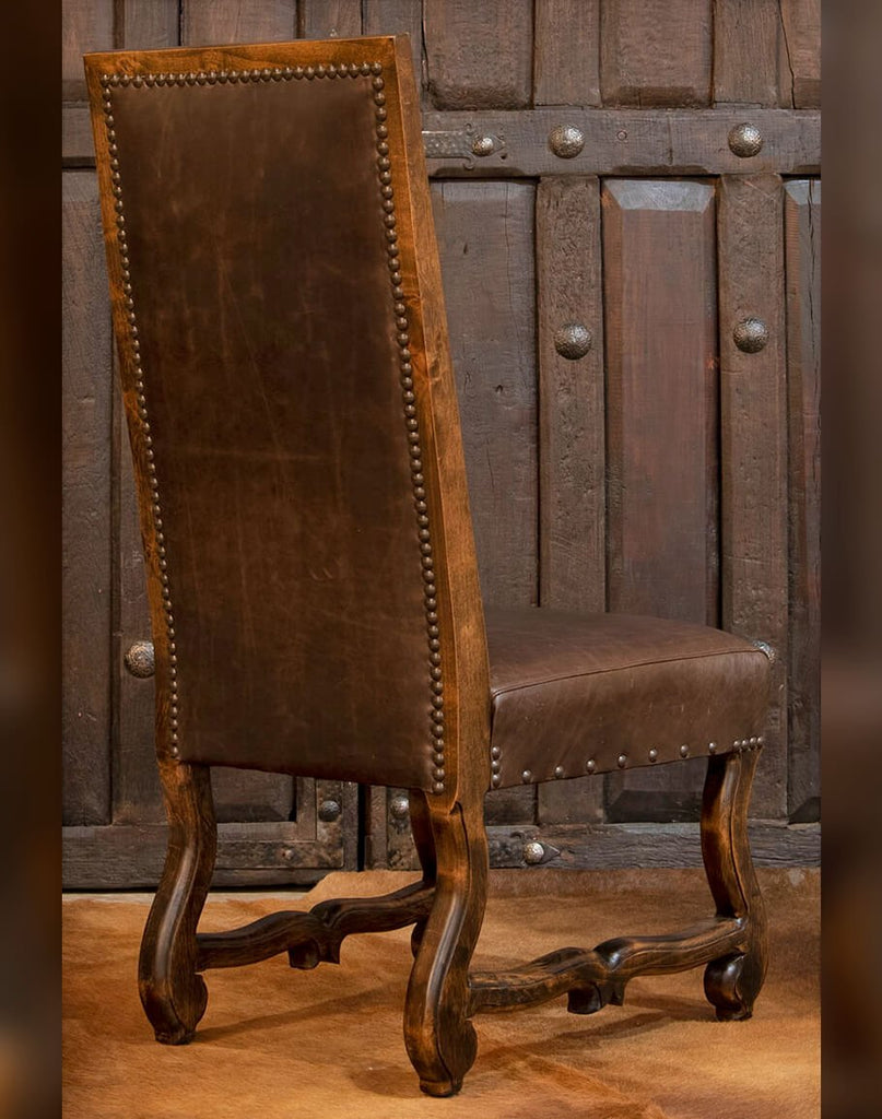 Springbok & Leather Side Chair back - made in the USA - Your Western Decor