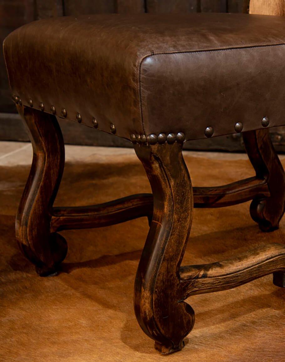 Springbok & Leather Side Chair seat and frame - made in the USA - Your Western Decor