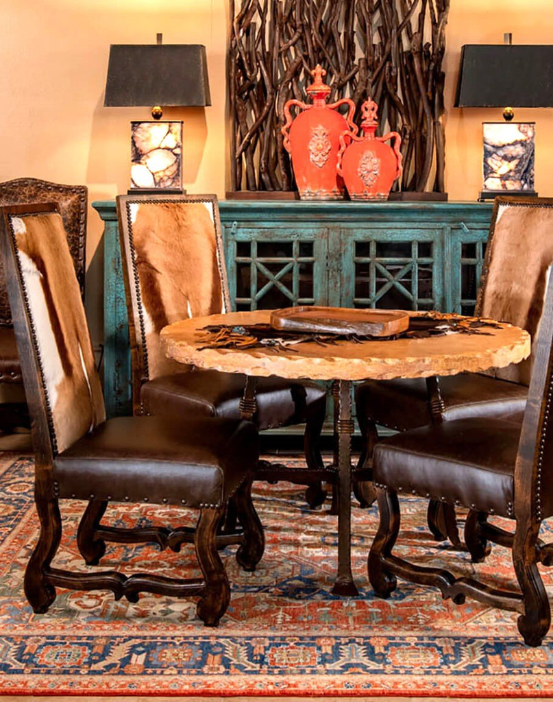 Springbok & Leather Side Chairs made in the USA - Your Western Decor