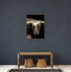 framed western steer wall art rustic ranch decor longhorn canvas