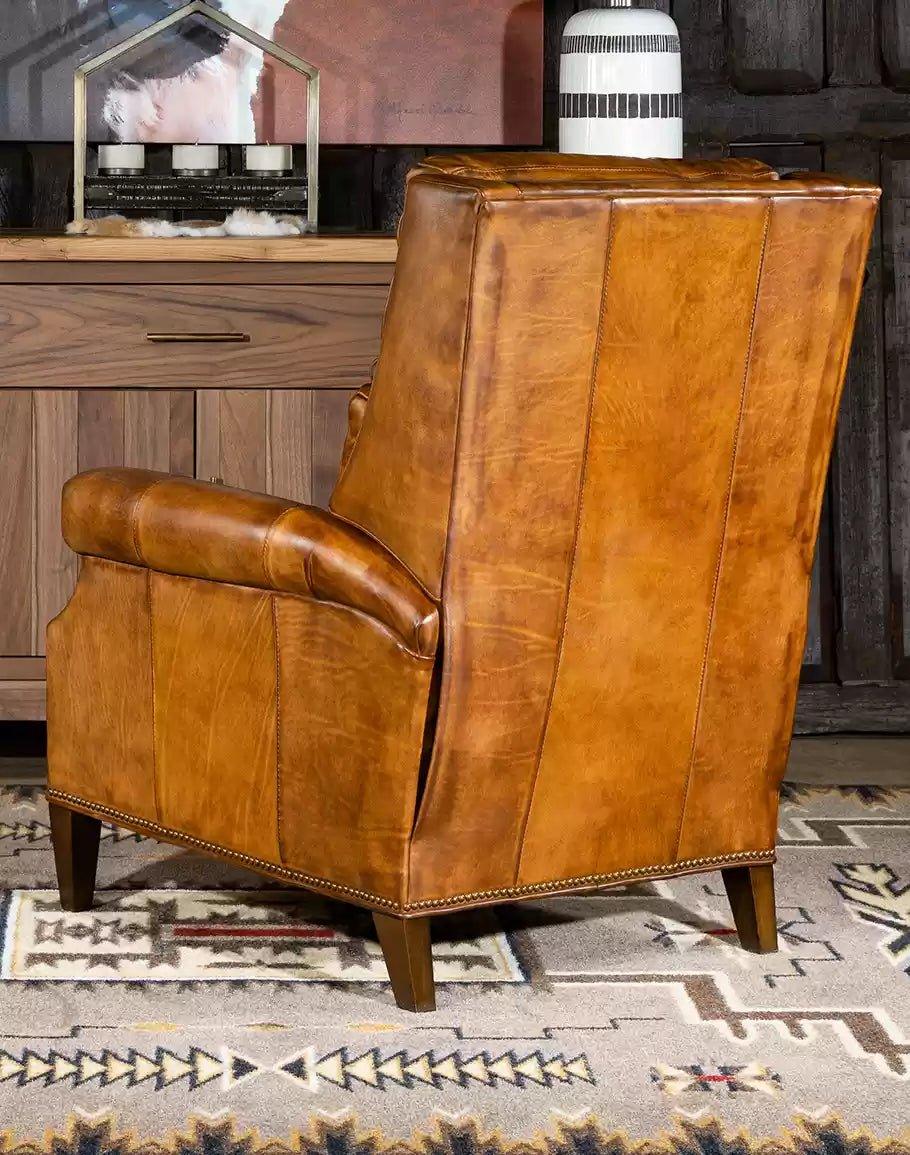 American made Stately Saddle Leather Recliner - Your Western Decor