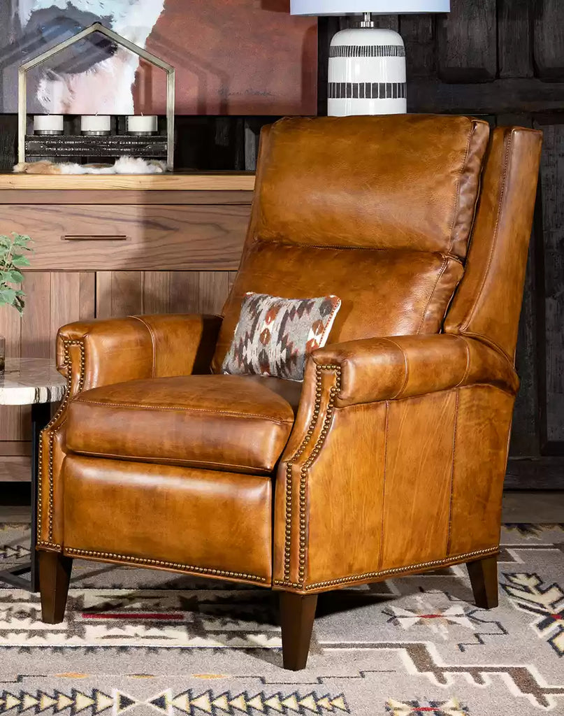 American made Stately Saddle Leather Recliner - Your Western Decor