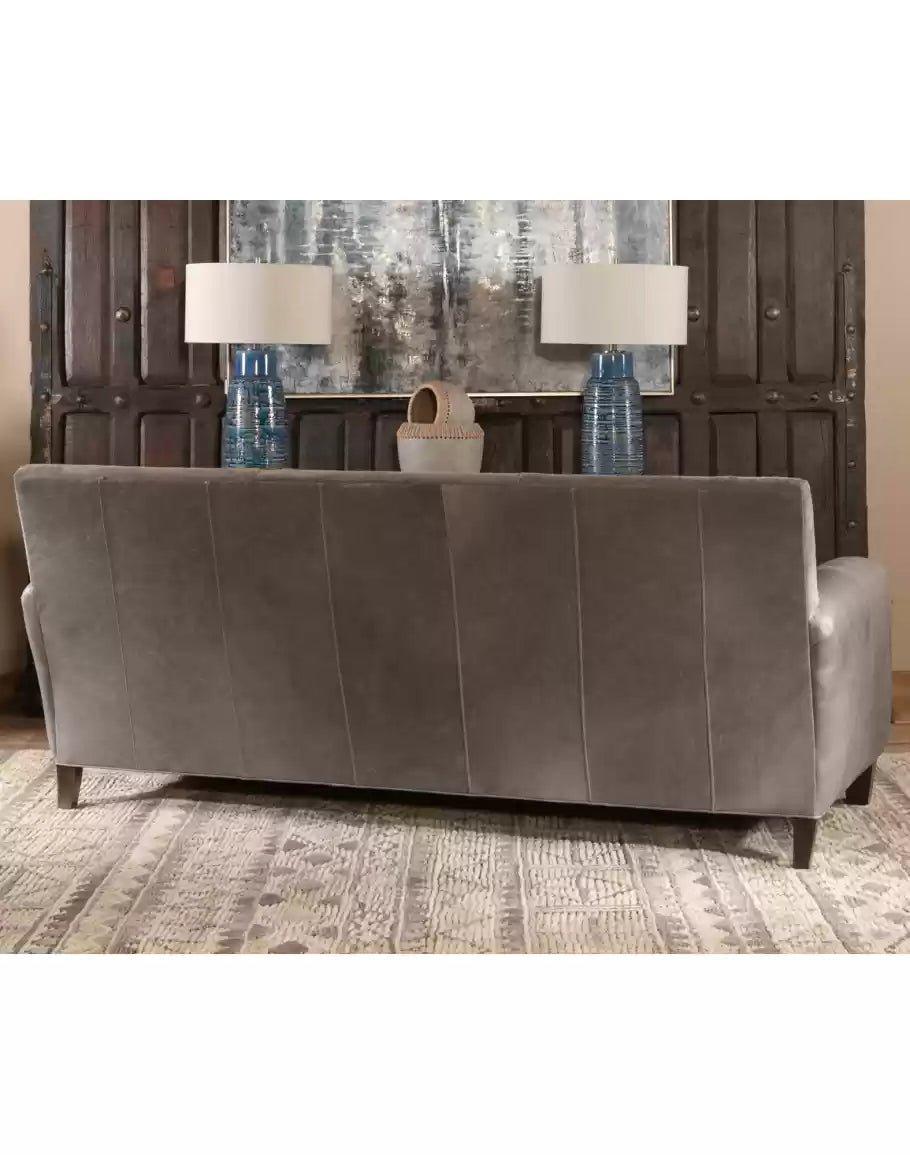 American made Steel Grey Leather Sofa - Your Western Decor