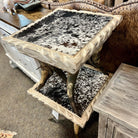 Steer horn and cowhide western side table - Your Western Decor