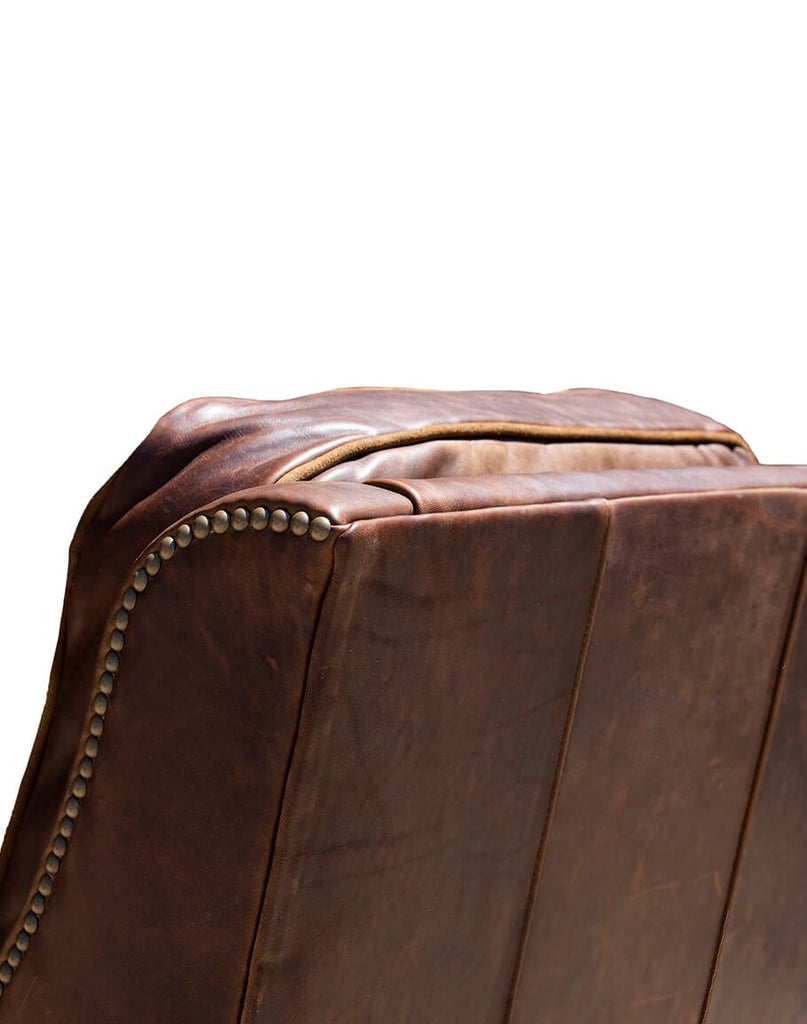 Stella Western Leather Accent Chair detail - made in the USA - Your Western Decor