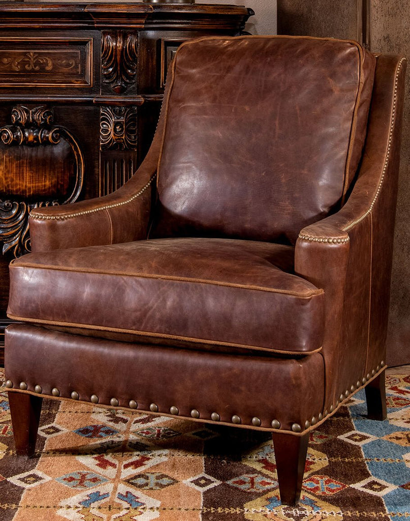 Stella Western Leather Accent Chair made in the USA - Your Western Decor