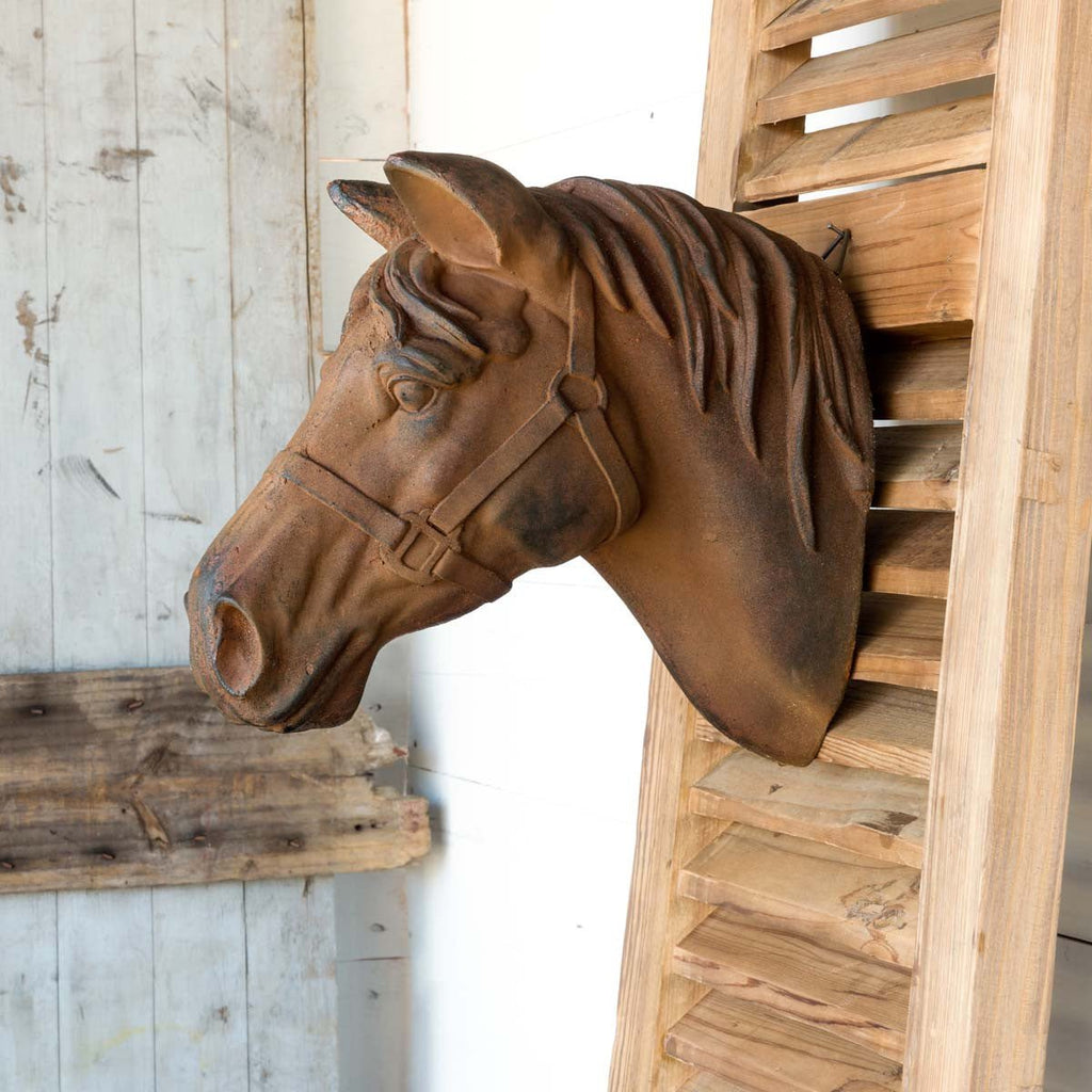 Stone Horse Bust Sculpture for wall mount - Your Western Decor