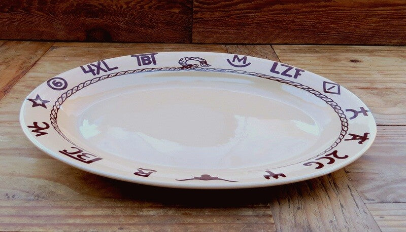 Stoneware oval western serving platter - Your Western Decor