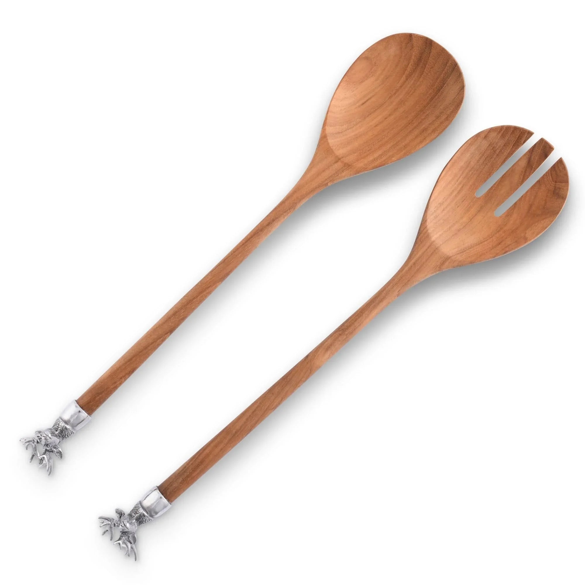 Elk Head Wood Salad Servers - Your Western Decor