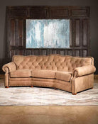 American made Suela Conversational Tufted Leather Sofa - Your Western Decor