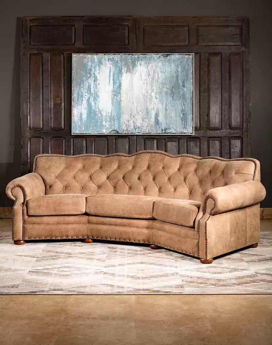 American made Suela Conversational Tufted Leather Sofa - Your Western Decor