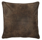 Sun Valley Mojave brown faux leather Euro sham cover with self-welt