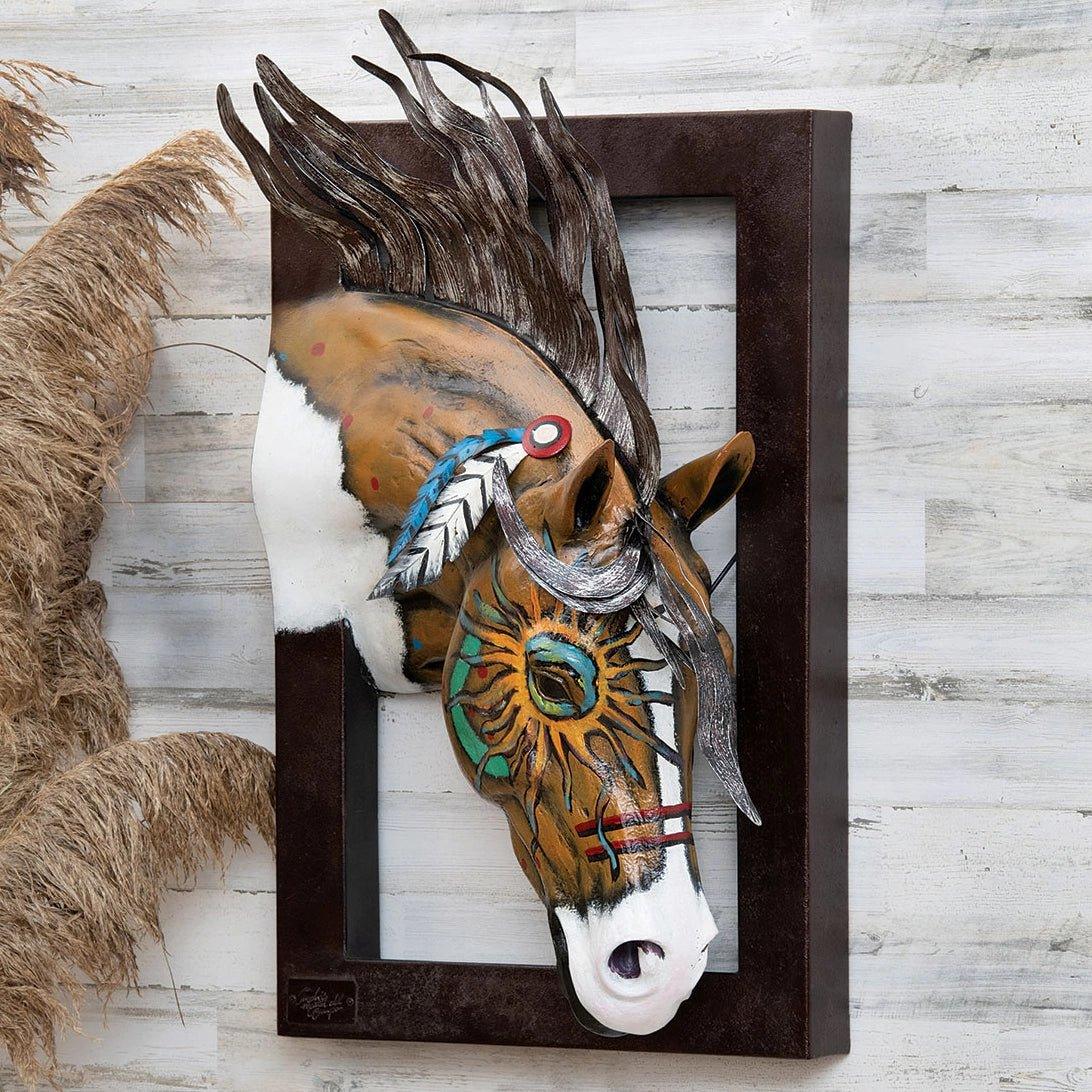 HandmadeSunburst Painted Pony Wall Sculpture - Your Western Decor