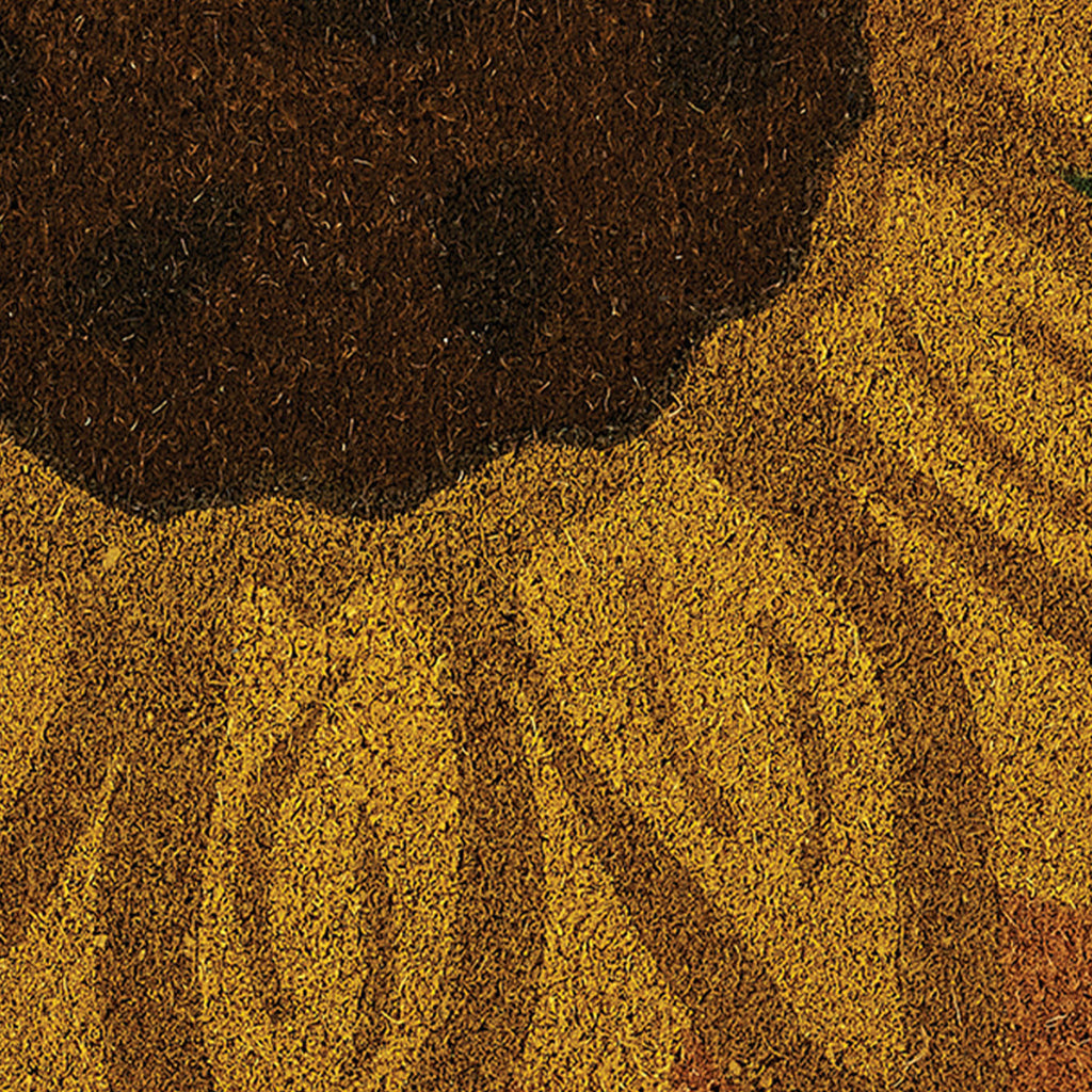 Sunflower Print Outdoor Half Rug Detail - Your Western Decor