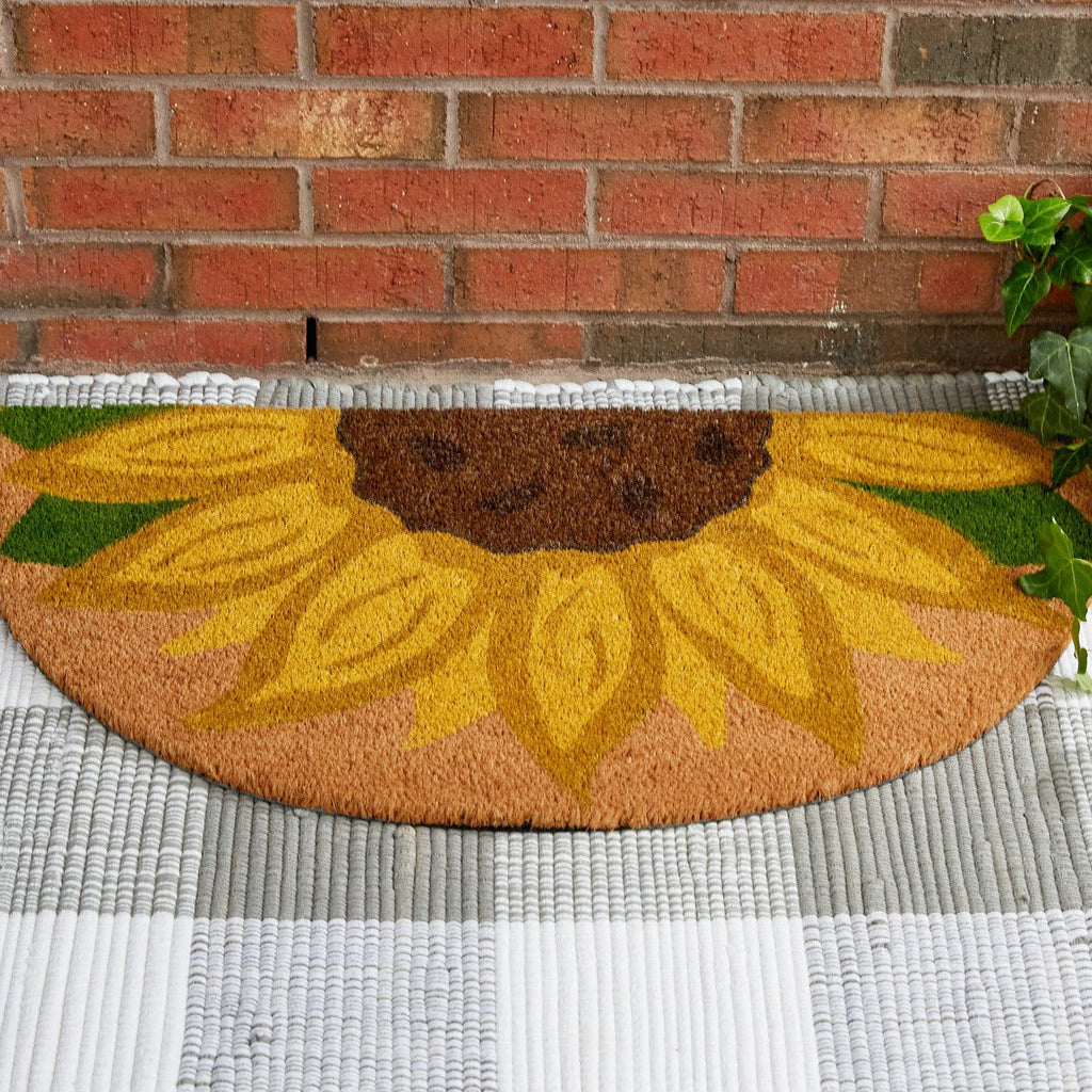Sunflower Print Outdoor Half Rug - Your Western Decor