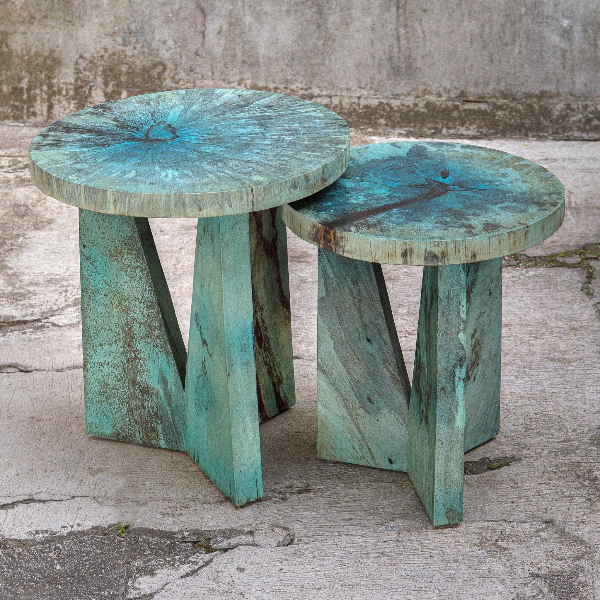 Tamarind Aqua Nesting Accent Tables - Your Western Decor & Design